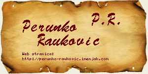 Perunko Rauković vizit kartica